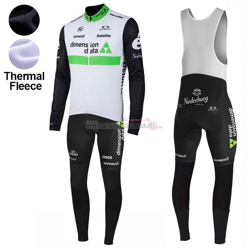 Abbigliamento Ciclismo Dimension Data ML 2016 Bianco e Nero