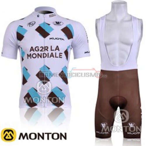 Abbigliamento Ciclismo Ag2r 2011 marrone e bianco