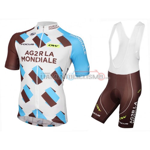 Abbigliamento Ciclismo Ag2r 2016 marrone e bianco