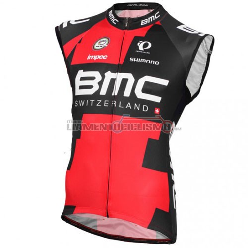 Gilet Antivento BMC 2016 nero e rosso