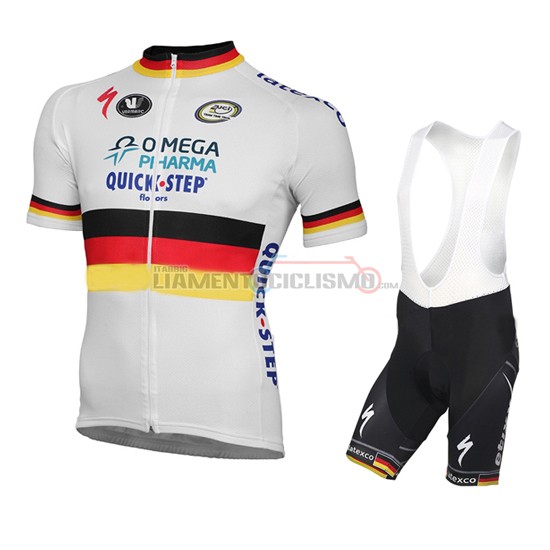 Abbigliamento Ciclismo Quick Step 2014 bianco e giallo