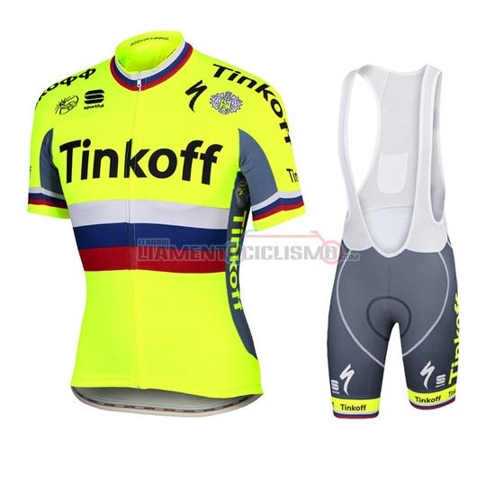 Abbigliamento Ciclismo Tinkoff 2016 giallo e blu