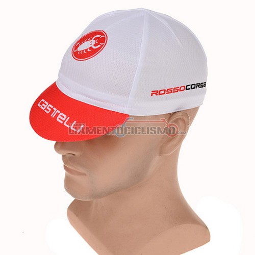 2015 Castelli Cappello Ciclismo bianco e rosso