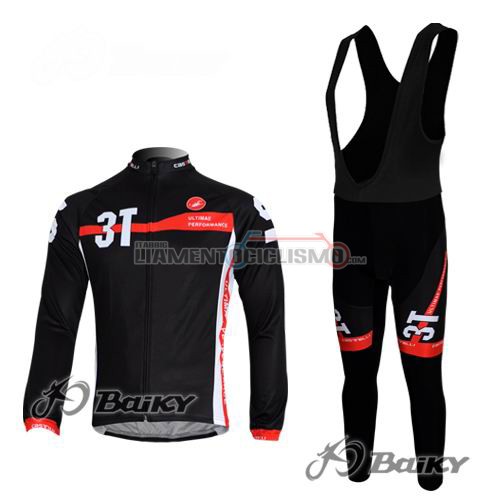 Abbigliamento Ciclismo Castelli ML 2014 3T nero e rosso