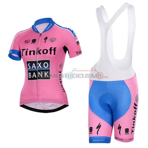 Donne Abbigliamento Ciclismo Saxo 2015 fuxia e blu