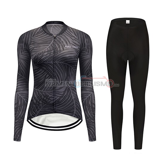 Abbigliamento Ciclismo Donne Delle Manica Lunga 2019 Grigio