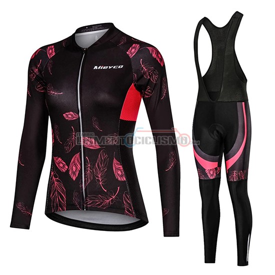 Abbigliamento Ciclismo Donne Mieyco Manica Lunga 2019 Nero Rosso