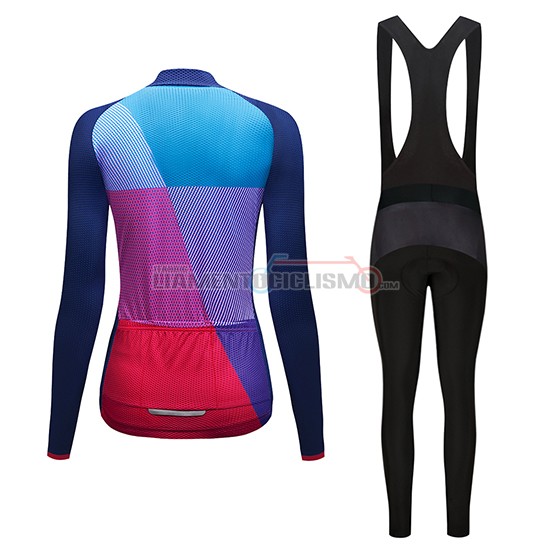 Abbigliamento Ciclismo Donne Dirty Snow Manica Lunga 2019 Blu Rosso Viola