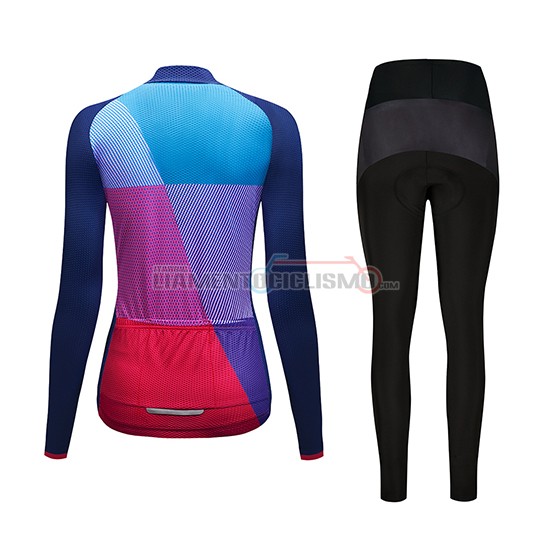 Abbigliamento Ciclismo Donne Dirty Snow Manica Lunga 2019 Blu Rosso Viola