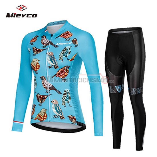 Abbigliamento Ciclismo Donne Mieyco Manica Lunga 2019 Celeste