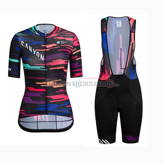 Abbigliamento Ciclismo Donne Canyon Sram Manica Corta 2019 Nero Rosso