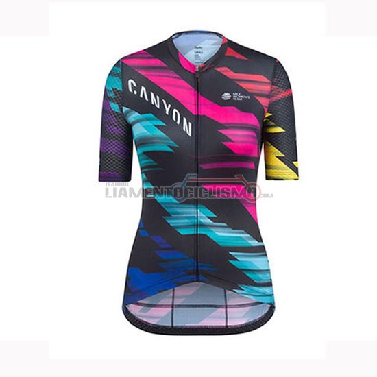 Abbigliamento Ciclismo Donne Canyon Sram Manica Corta 2019 Nero Rosso