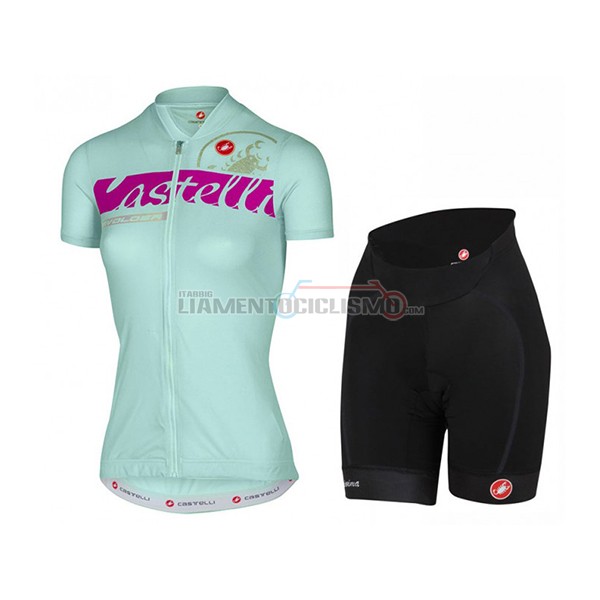 2017 Abbigliamento Ciclismo Donne Castelli Manica Corta Azzurro