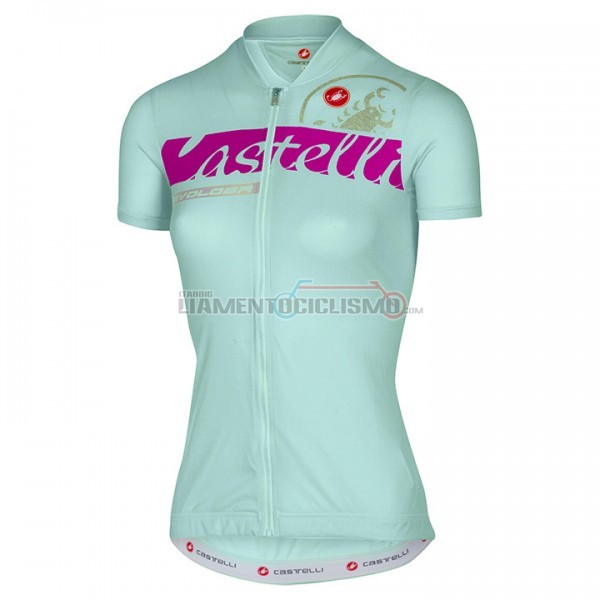 2017 Abbigliamento Ciclismo Donne Castelli Manica Corta Azzurro