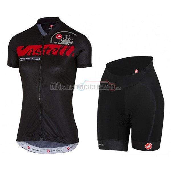 2017 Abbigliamento Ciclismo Donne Castelli Manica Corta Nero