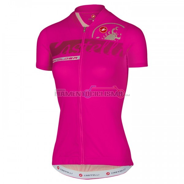 2017 Abbigliamento Ciclismo Donne Castelli Manica Corta Rosa