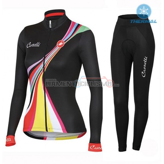 Donne Abbigliamento Ciclismo Castelli ML 2016 nero e rosso