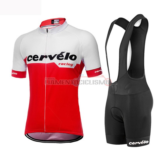 Abbigliamento Ciclismo Donne Cervelo Manica Corta 2019 Bianco Rosso