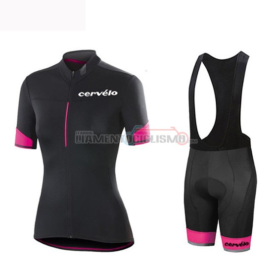 Abbigliamento Ciclismo Donne Cervelo Manica Corta 2019 Nero Rosso