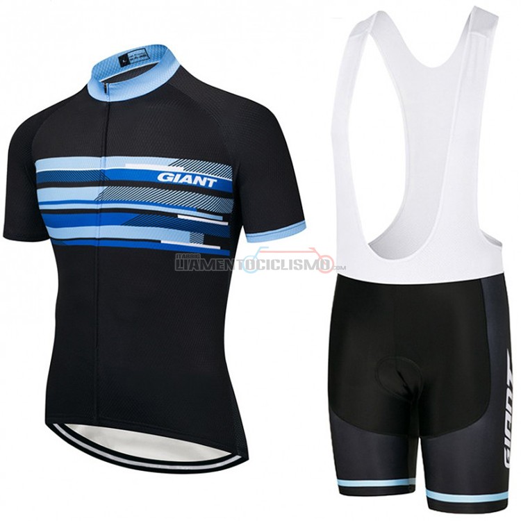 Abbigliamento Ciclismo Giant Manica Corta 2018 Nero e Blu