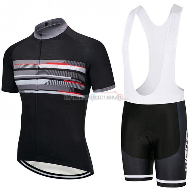 Abbigliamento Ciclismo Giant Manica Corta 2018 Nero e Grigio