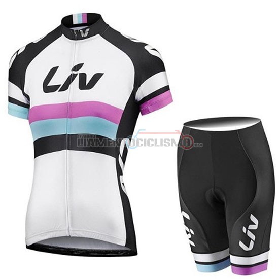 Abbigliamento Ciclismo Donne Liv Manica Corta 2019 Bianco Nero