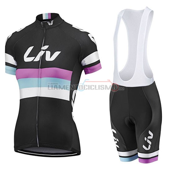 Abbigliamento Ciclismo Donne Liv Manica Corta 2019 Nero Bianco Viola