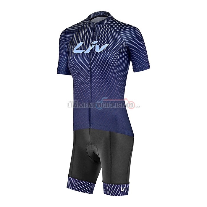 Abbigliamento Ciclismo Donne Liv Manica Corta 2022 Scuro Blu