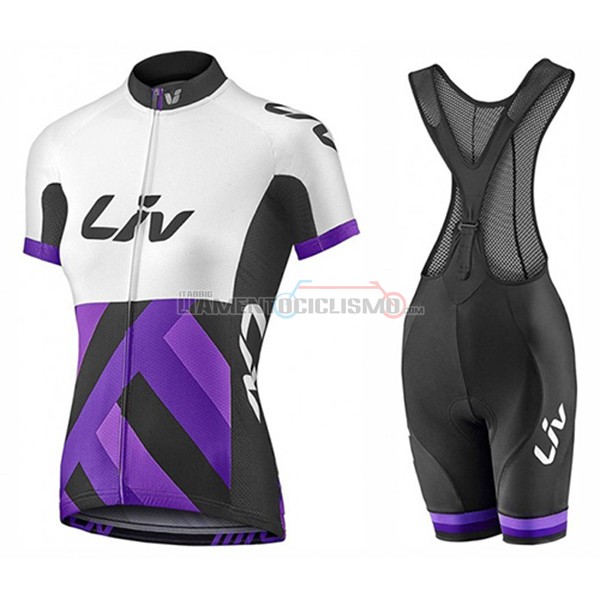 Donne Abbigliamento Ciclismo Liv Race Day 2017 bianco e viola