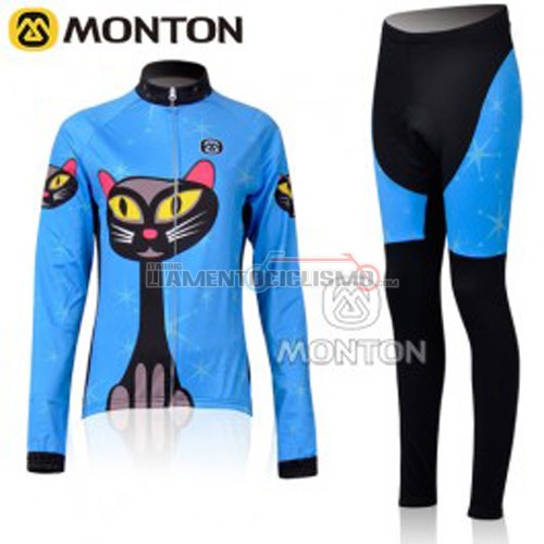 Donne Abbigliamento Ciclismo MONTON ML 2011 celeste e nero