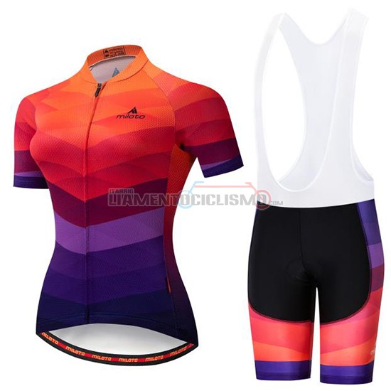 Abbigliamento Ciclismo Donne Miloto Manica Corta 2019 Arancione Viola