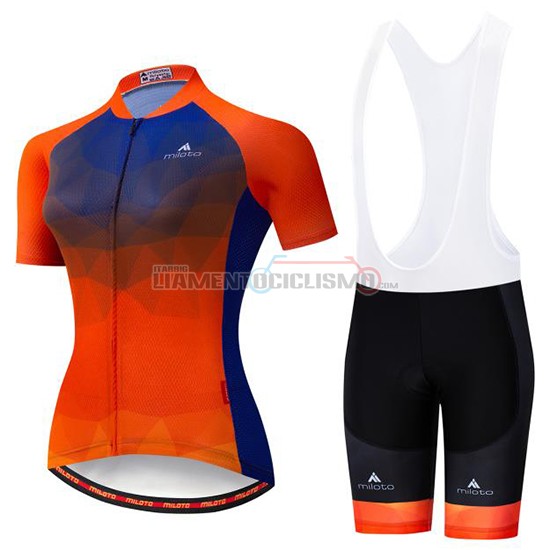 Abbigliamento Ciclismo Donne Miloto Manica Corta 2019 Viola Arancione