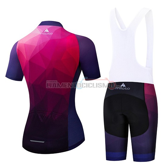 Abbigliamento Ciclismo Donne Miloto Manica Corta 2019 Viola Rosa