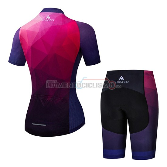 Abbigliamento Ciclismo Donne Miloto Manica Corta 2019 Viola Rosa