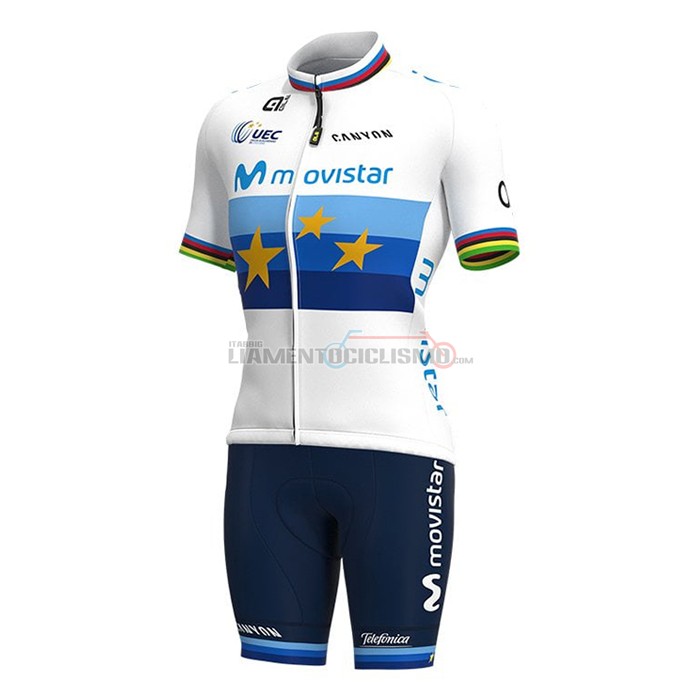 Abbigliamento Ciclismo Donne Movistar Campione Europa 2021 Manica Corta