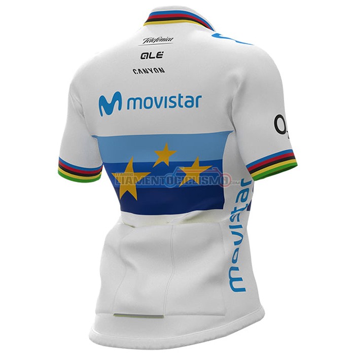Abbigliamento Ciclismo Donne Movistar Campione Europa 2021 Manica Corta
