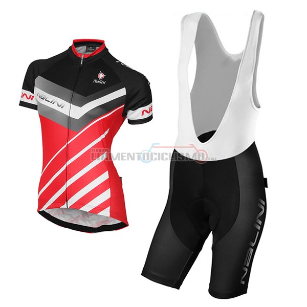 2017 Abbigliamento Ciclismo Donne Nalini Manica Corta Rosso e Nero