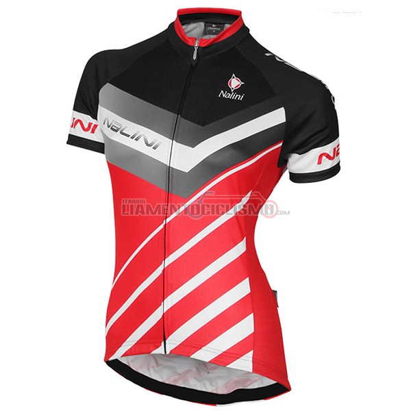 2017 Abbigliamento Ciclismo Donne Nalini Manica Corta Rosso e Nero