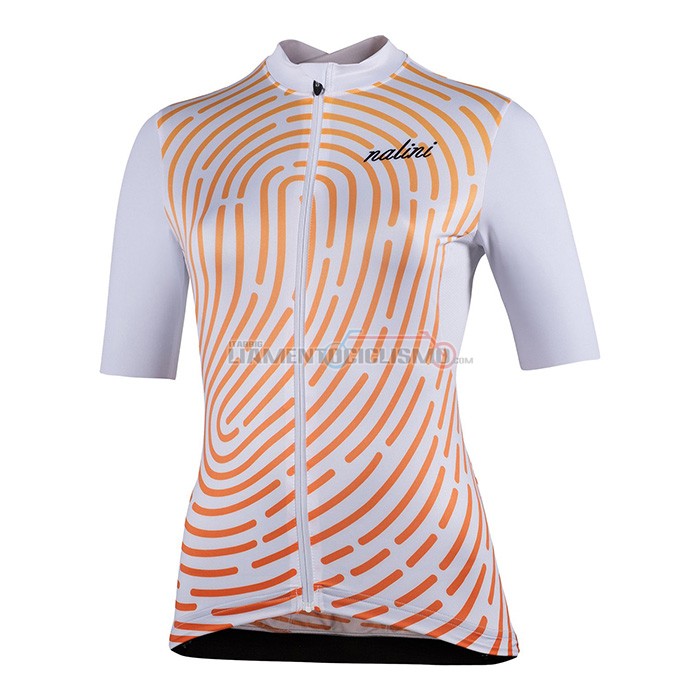 Abbigliamento Ciclismo Donne Nalini Manica Corta 1920 Bianco Arancione