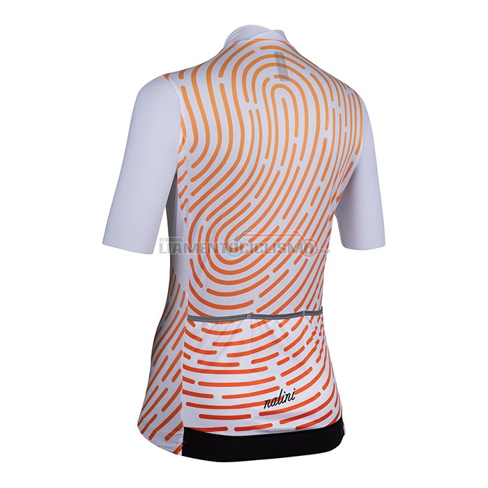 Abbigliamento Ciclismo Donne Nalini Manica Corta 1920 Bianco Arancione
