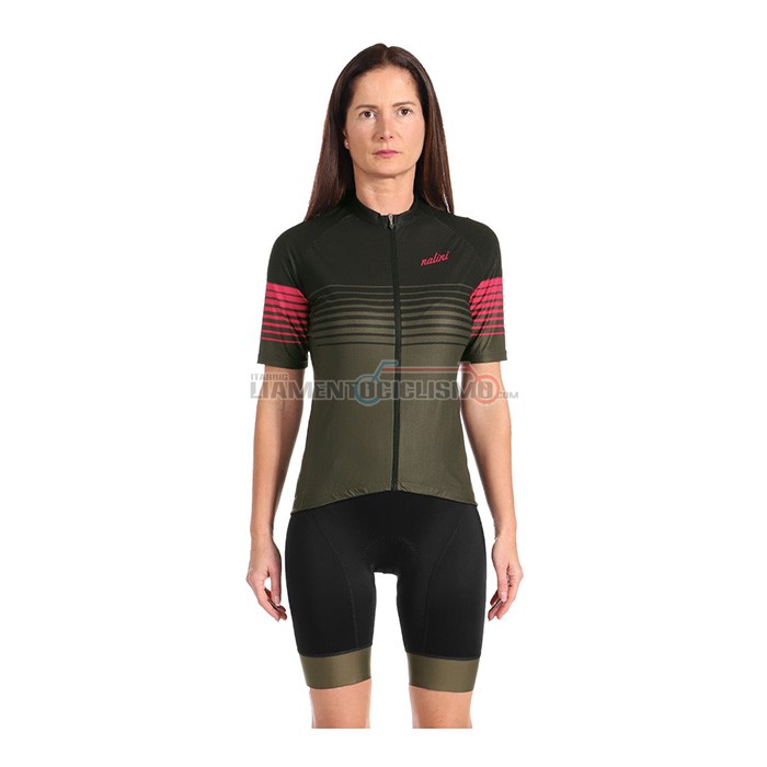 Abbigliamento Ciclismo Donne Nalini Manica Corta 2022 Verde Nero