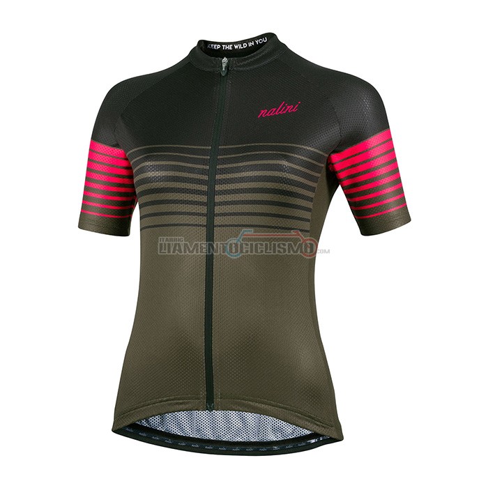 Abbigliamento Ciclismo Donne Nalini Manica Corta 2022 Verde Nero