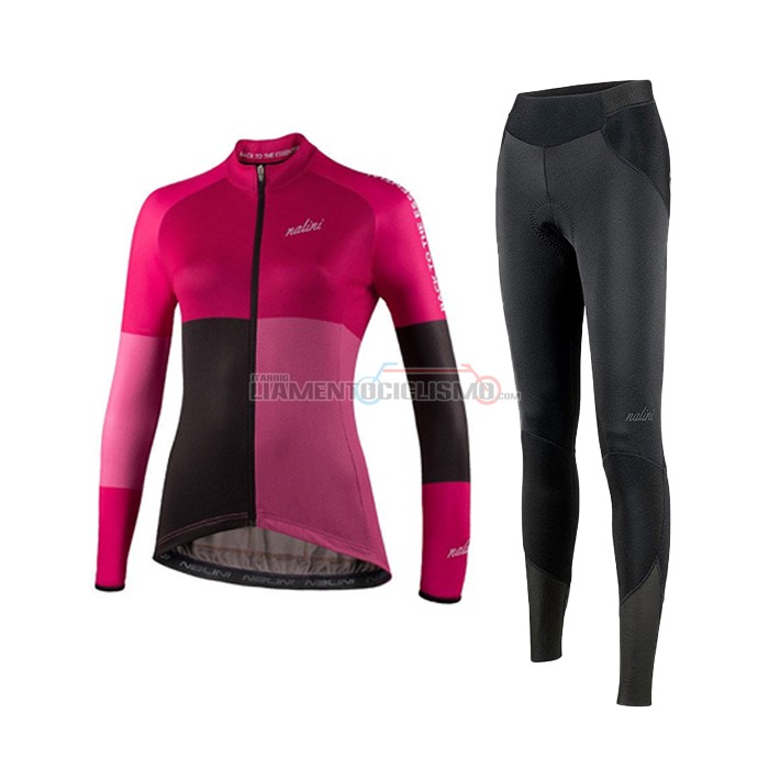 Abbigliamento Ciclismo Donne Nalini Manica Lunga 2021 Rosa Viola