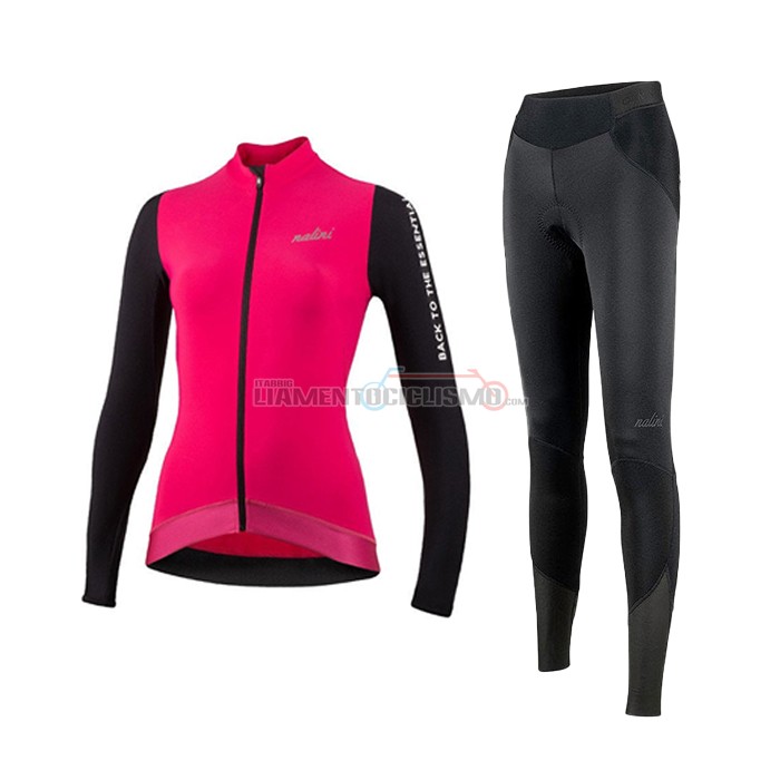 Abbigliamento Ciclismo Donne Nalini Manica Lunga 2021 Scuro Rosa