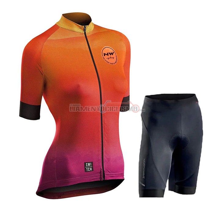 Abbigliamento Ciclismo Donne Northwave Manica Corta 2020 Arancione