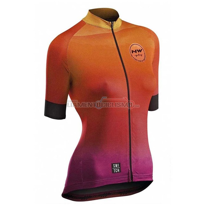 Abbigliamento Ciclismo Donne Northwave Manica Corta 2020 Arancione
