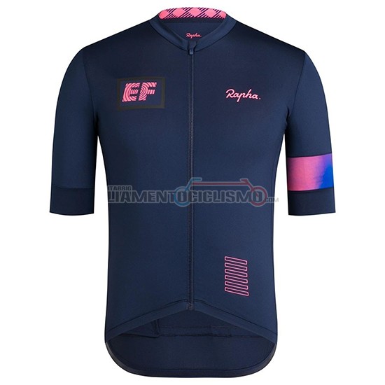 Abbigliamento Ciclismo Donne Rapha Manica Corta 2019 Spento Blu Rosa