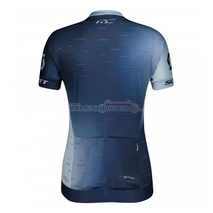 Abbigliamento Ciclismo Donne Scott Manica Corta 2021 Blu Bianco