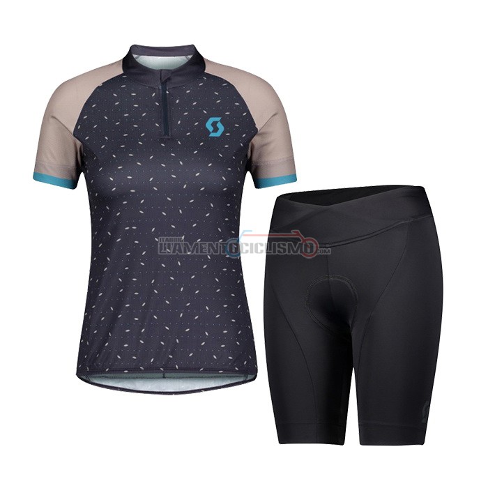 Abbigliamento Ciclismo Donne Scott Manica Corta 2021 Grigio Marrone