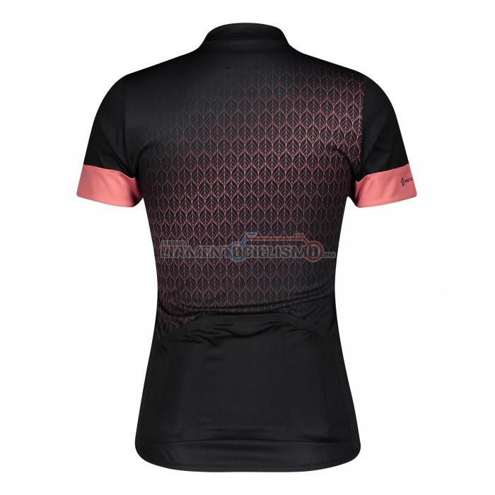 Abbigliamento Ciclismo Donne Scott Manica Corta 2021 Nero Rosa